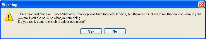 screenshot of the warning dialog box.