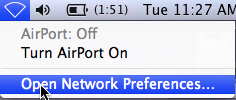 Open Network Preferences button