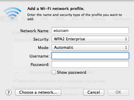 network profile page.
