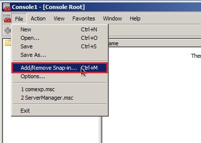 File, Add/Remove Snap-in...