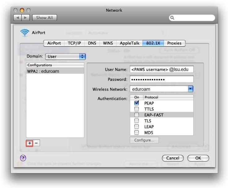 adding a configuration.