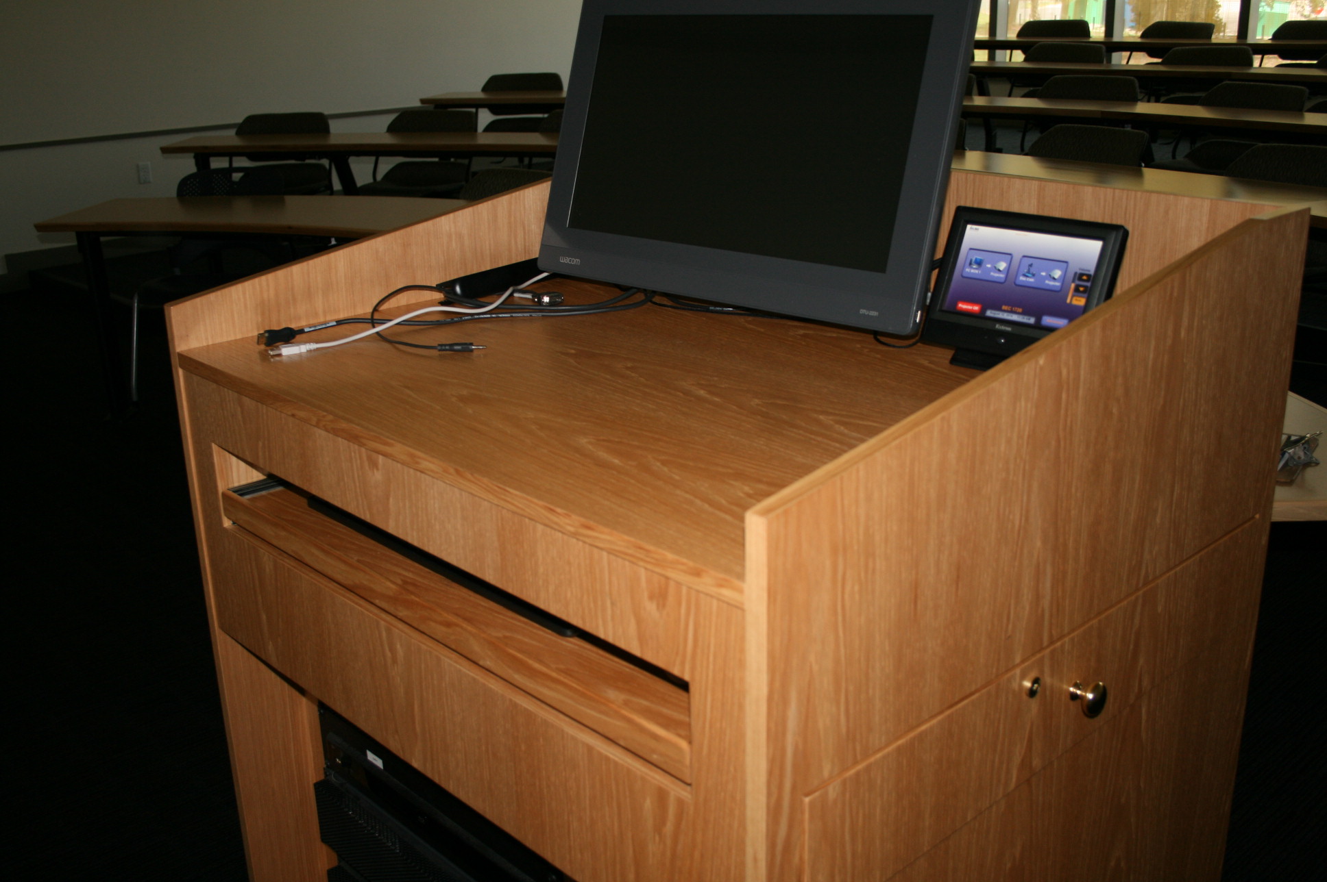 BEC 1720 podium at front of classroom