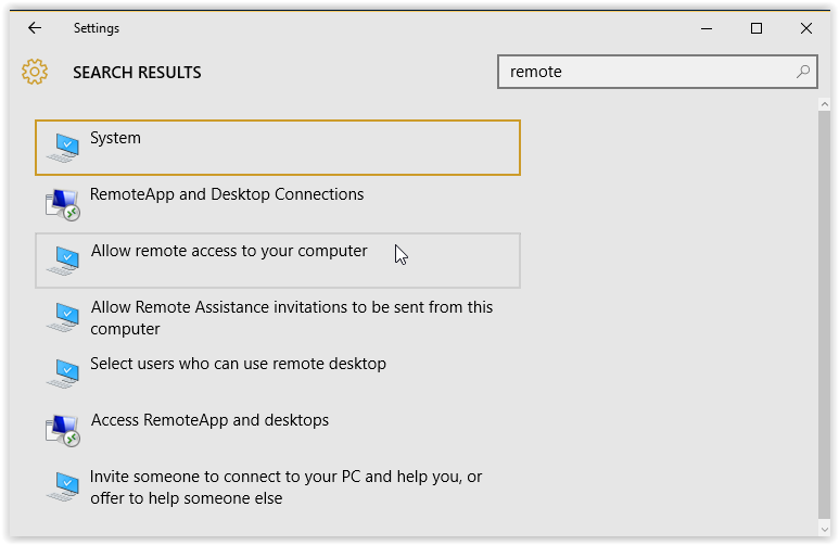 "Allow remote Access on your computer" option