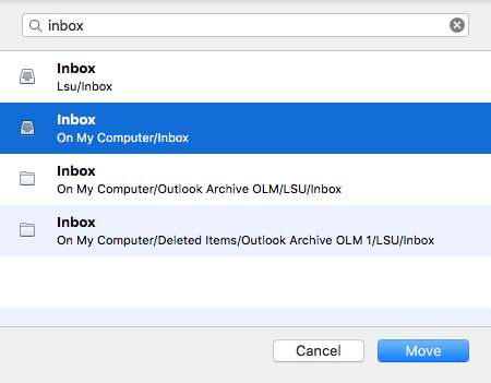Choose Folder window
