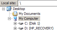 Local site with all the folders on your computer listed underneath