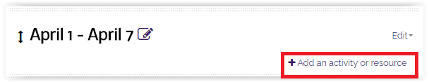 add activity or resource link at bottom right of a section