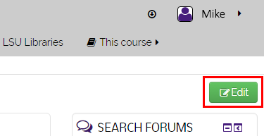Edit button in course page