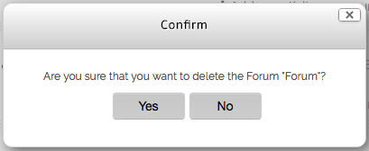 Confirmation window