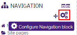Configure icon and configure block option