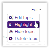 clicking the highlight button in moodle 3
