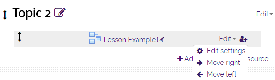 Move Left and Move Right options