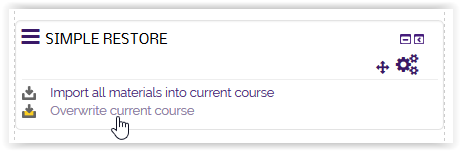overwrite course link