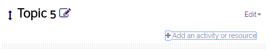 add activity or resource link in bottom right corner of topic
