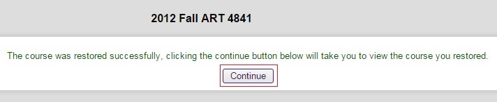 Continue button