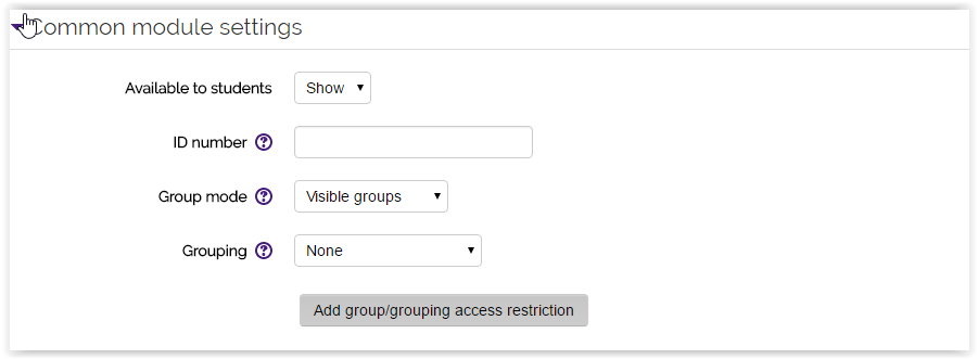common module settings