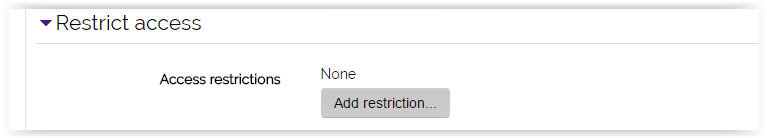 restrict access settings