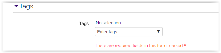 Tags settings