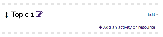 Add an Activity or Resource button