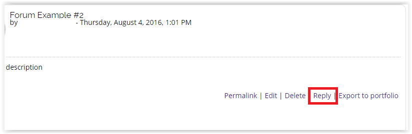 Reply button for a moodle forum