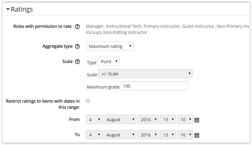 aggregate type drop down box.