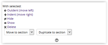 Mass Actions options