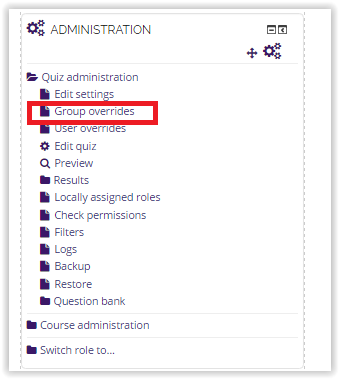 Group Overrides under Administration