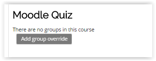 Add Group Override button for a Quiz