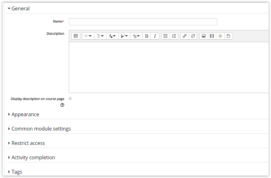 General settings
