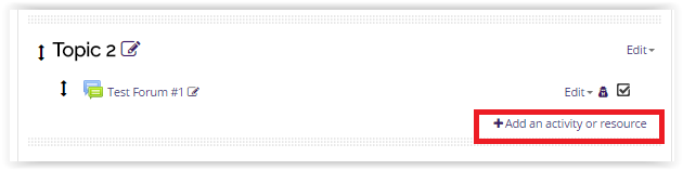 Add activity button