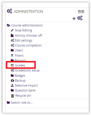 Administrations block Grades option