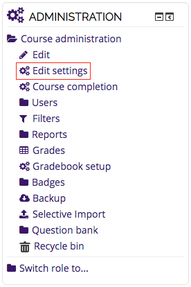 Edit Settings
