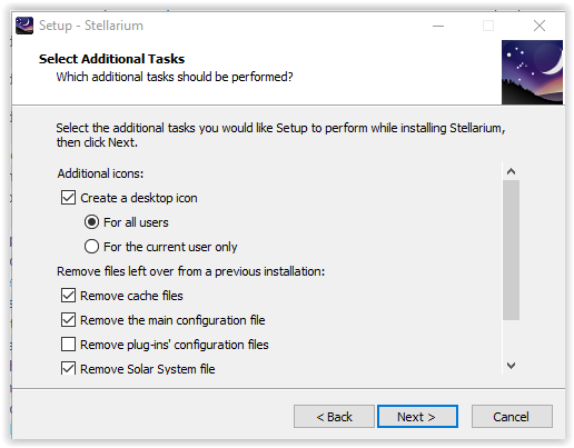 selecting additional tasks for installation