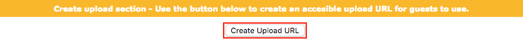 Create Upload URL button