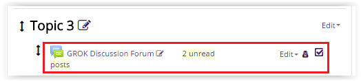 A forum example listed under a topic