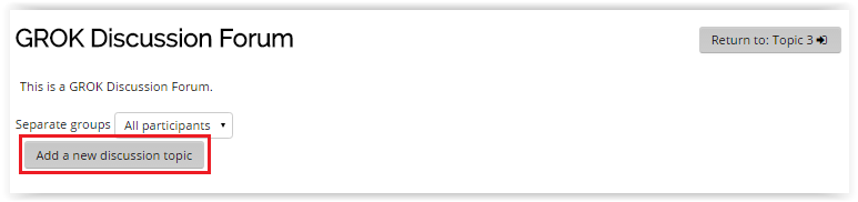 Add New Discussion topic button.