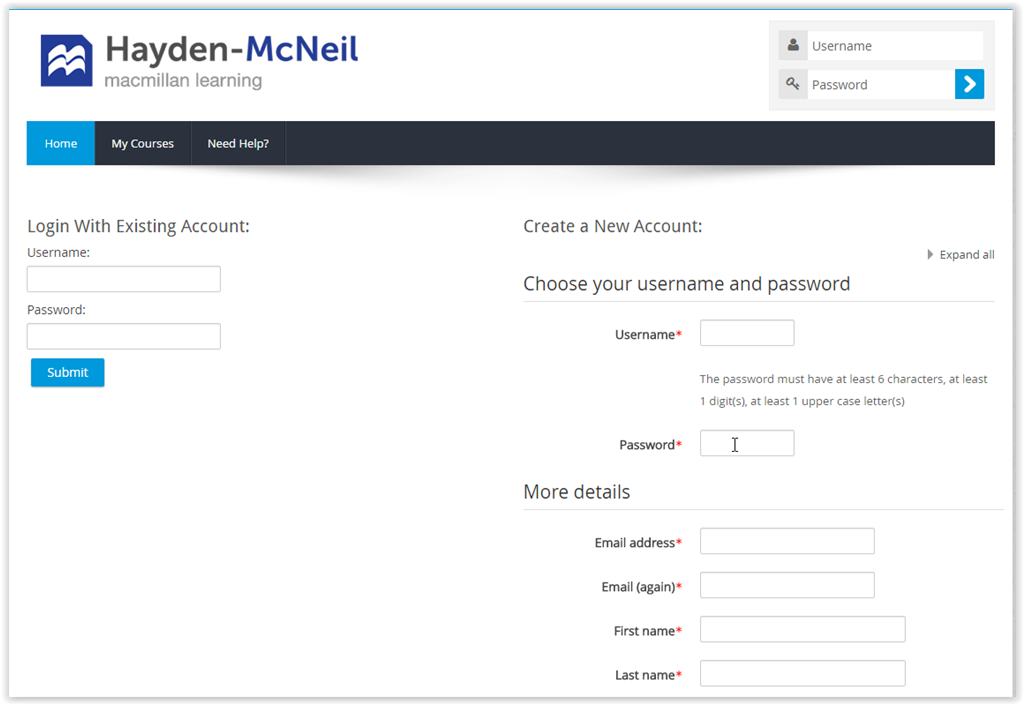 Hayden McNeil page