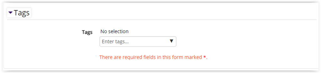 Tags Settings