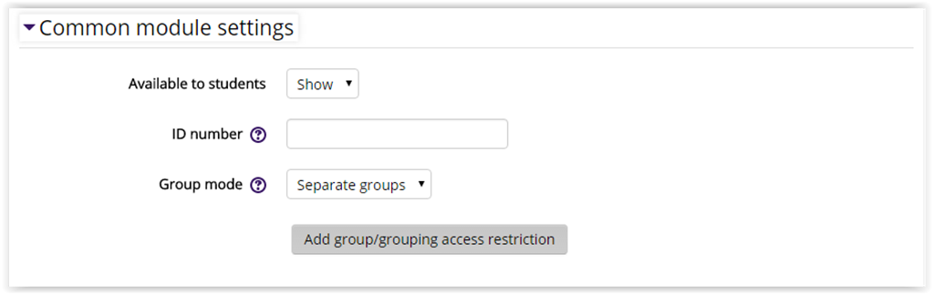 Common Module Settings