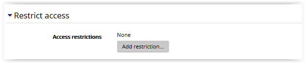 Restrict Access settings.