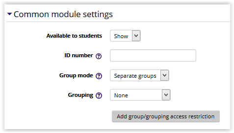 Common Module settings