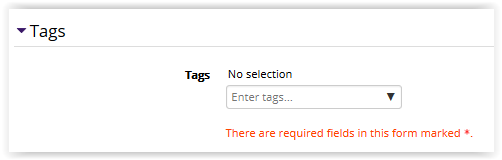 Tags settings