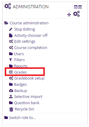 opening grades from moodle page.
