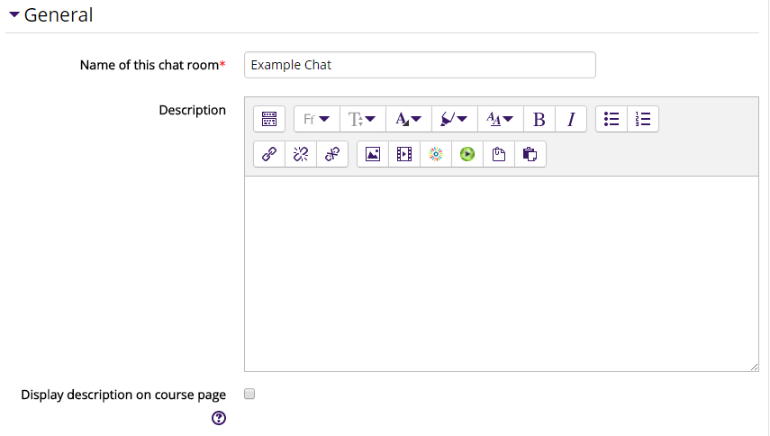 General settings