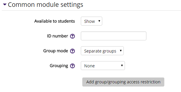 Common Module settings