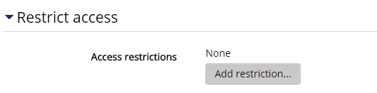 Restrict Access settings