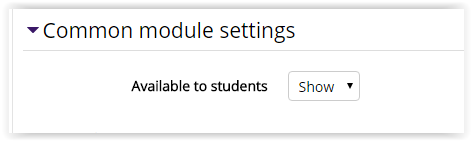 common module settings tab