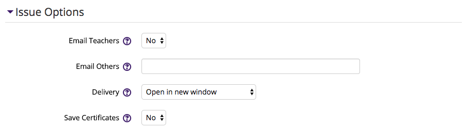 Issue Options