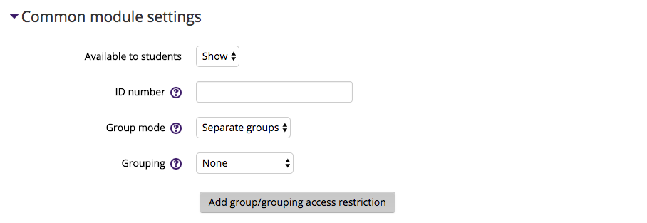 Common Module Settings