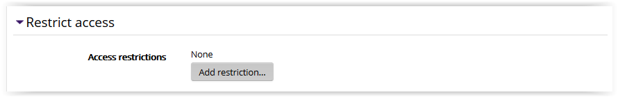 Glossary settings/access restriction settings in moodle 3