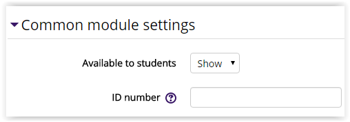common module settings tab